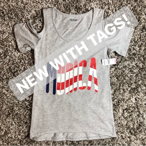 SMALL & MEDIUM RED/WHITE/BLUE MURICA TOP - Picture 2 of 6